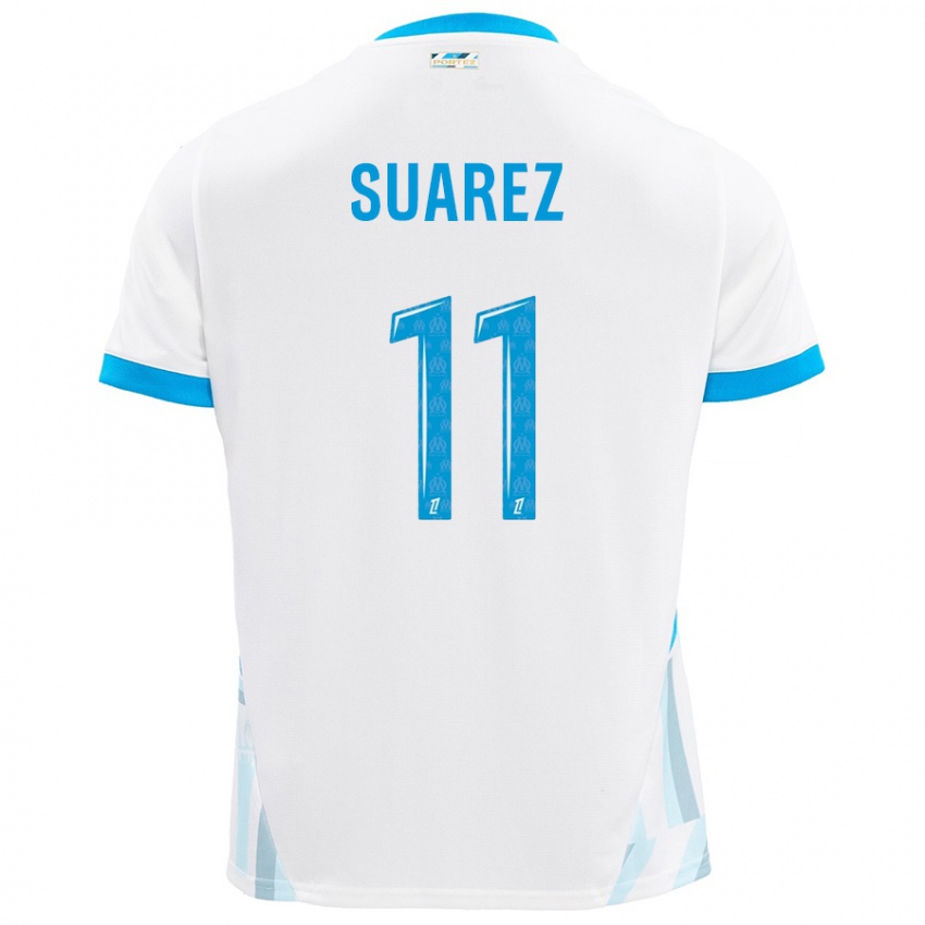 Kinderen Luis Suarez #11 Wit Hemelsblauw Thuisshirt Thuistenue 2024/25 T-Shirt