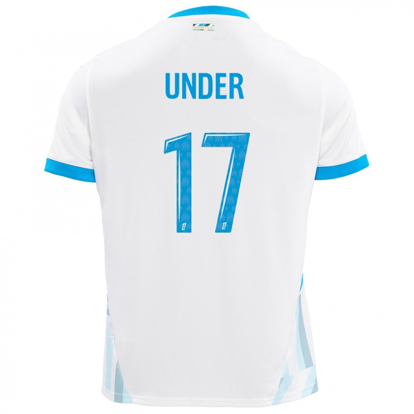 Kinderen Cengiz Under #17 Wit Hemelsblauw Thuisshirt Thuistenue 2024/25 T-Shirt