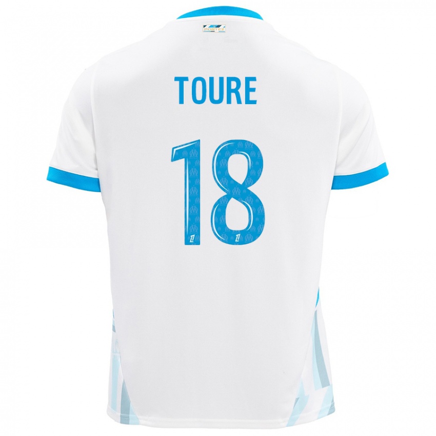 Kinderen Isaak Toure #18 Wit Hemelsblauw Thuisshirt Thuistenue 2024/25 T-Shirt