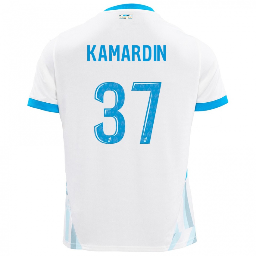 Kinderen Aaron Kamardin #37 Wit Hemelsblauw Thuisshirt Thuistenue 2024/25 T-Shirt