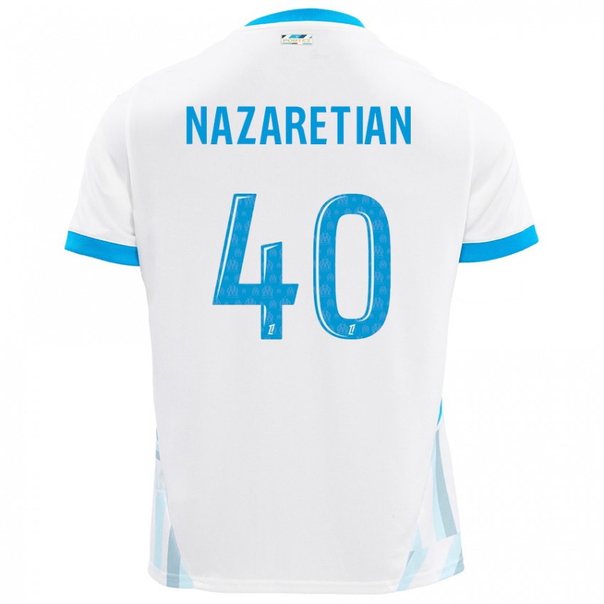 Kinderen Manuel Nazaretian #40 Wit Hemelsblauw Thuisshirt Thuistenue 2024/25 T-Shirt