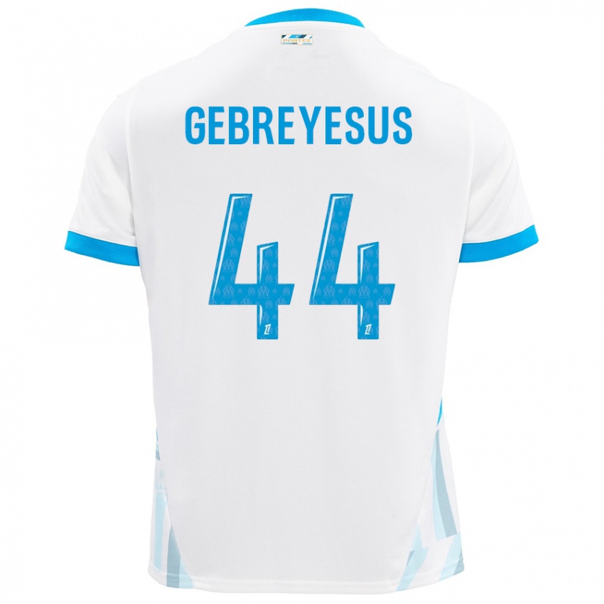 Kinderen Esey Gebreyesus #44 Wit Hemelsblauw Thuisshirt Thuistenue 2024/25 T-Shirt