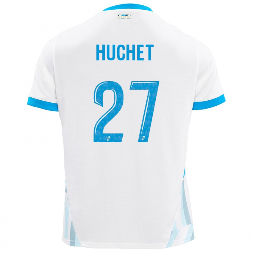 Kinderen Sarah Huchet #27 Wit Hemelsblauw Thuisshirt Thuistenue 2024/25 T-Shirt