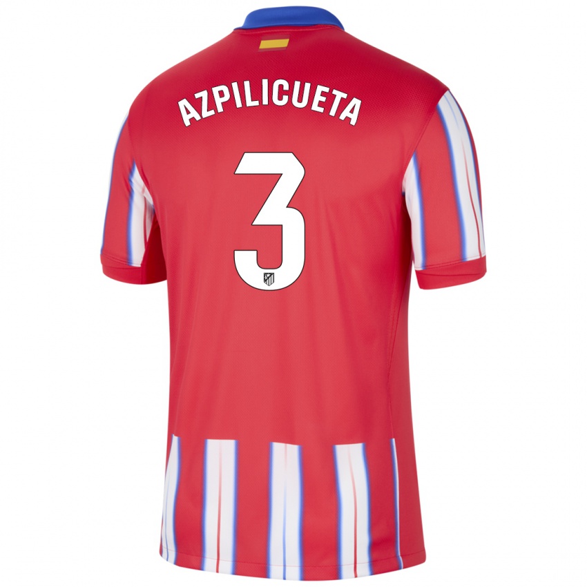 Kinderen César Azpilicueta #3 Rood Wit Blauw Thuisshirt Thuistenue 2024/25 T-Shirt