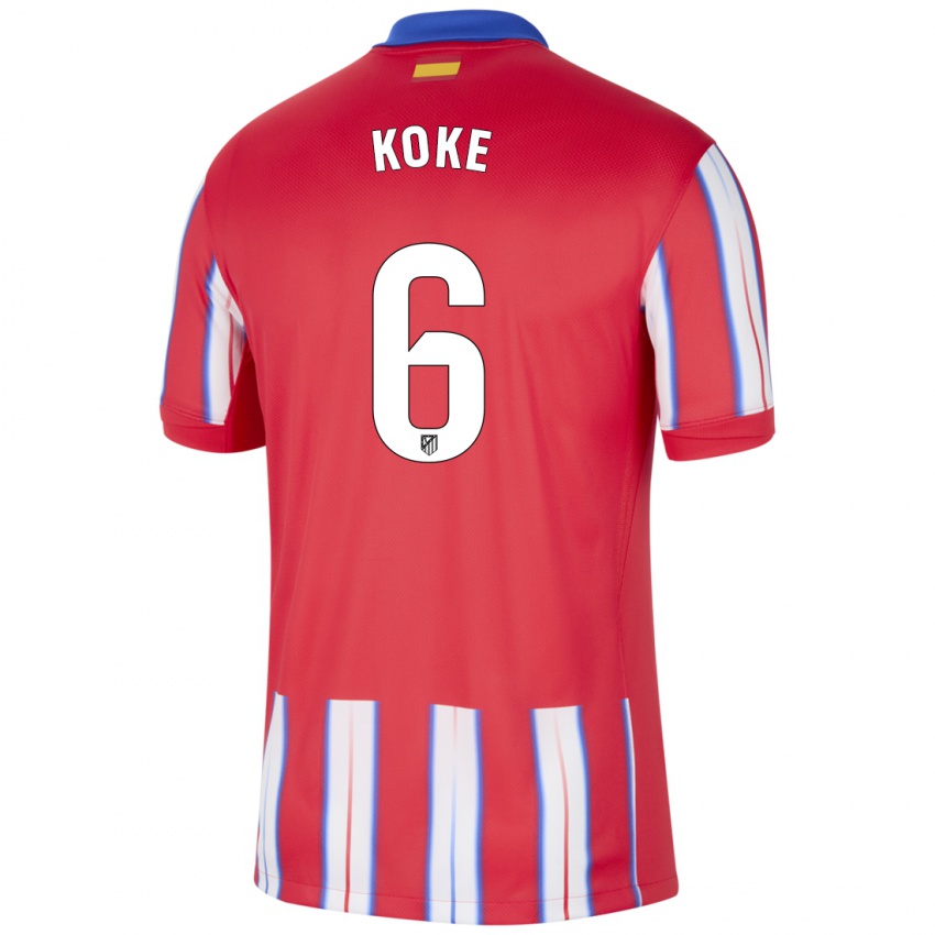 Kinderen Koke #6 Rood Wit Blauw Thuisshirt Thuistenue 2024/25 T-Shirt