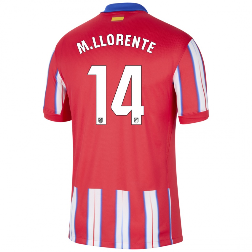 Kinderen Marcos Llorente #14 Rood Wit Blauw Thuisshirt Thuistenue 2024/25 T-Shirt