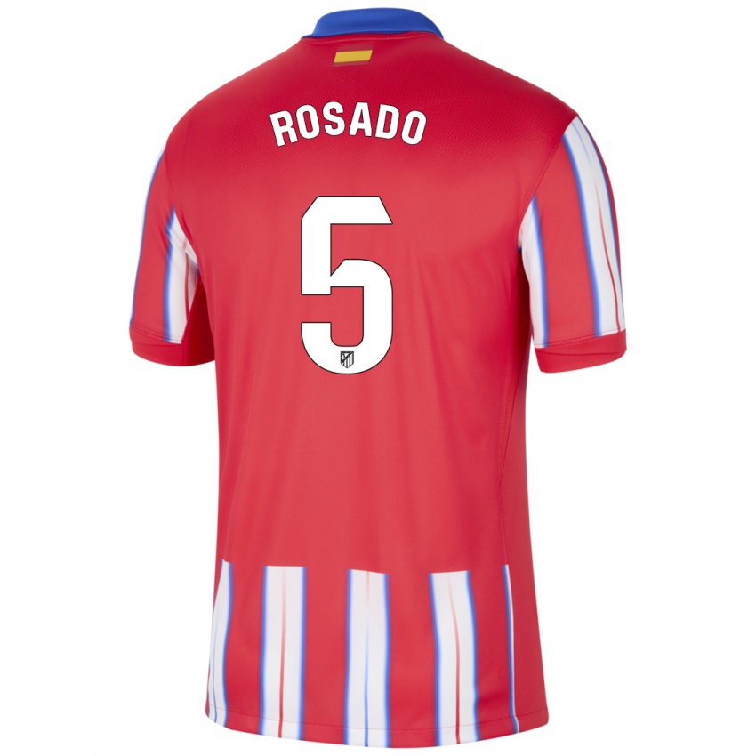 Kinderen Diego Rosado #5 Rood Wit Blauw Thuisshirt Thuistenue 2024/25 T-Shirt