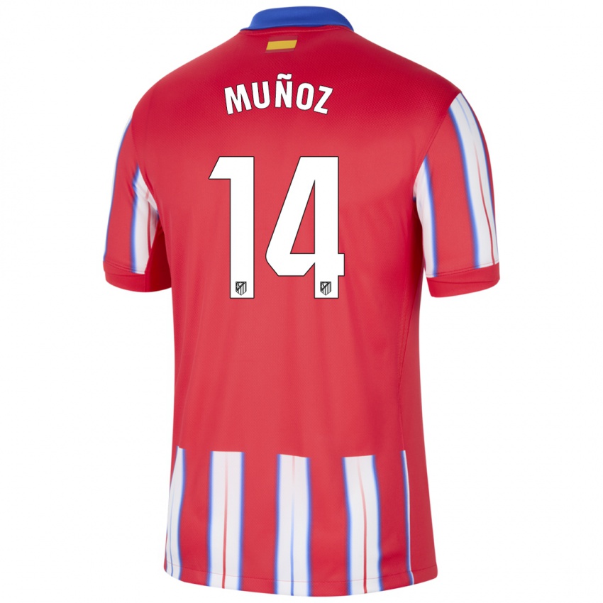 Kinderen David Muñoz #14 Rood Wit Blauw Thuisshirt Thuistenue 2024/25 T-Shirt