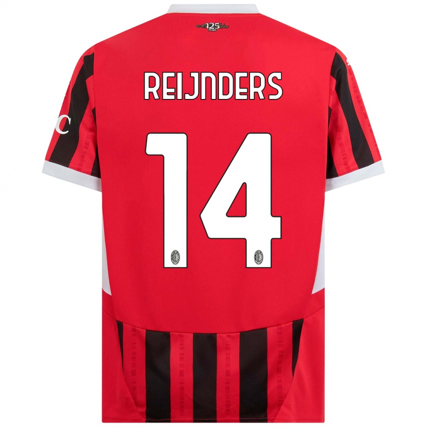 Kinderen Tijjani Reijnders #14 Rood Zwart Thuisshirt Thuistenue 2024/25 T-Shirt