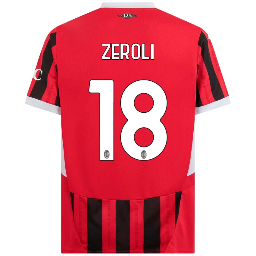 Kinderen Kevin Zeroli #18 Rood Zwart Thuisshirt Thuistenue 2024/25 T-Shirt