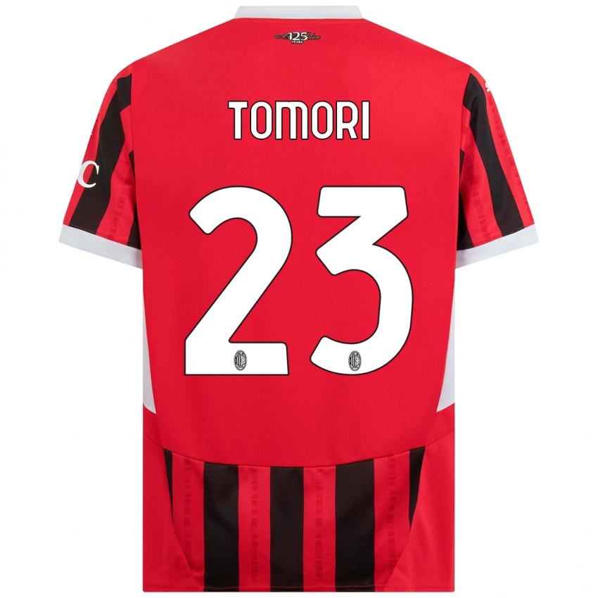 Kinderen Fikayo Tomori #23 Rood Zwart Thuisshirt Thuistenue 2024/25 T-Shirt