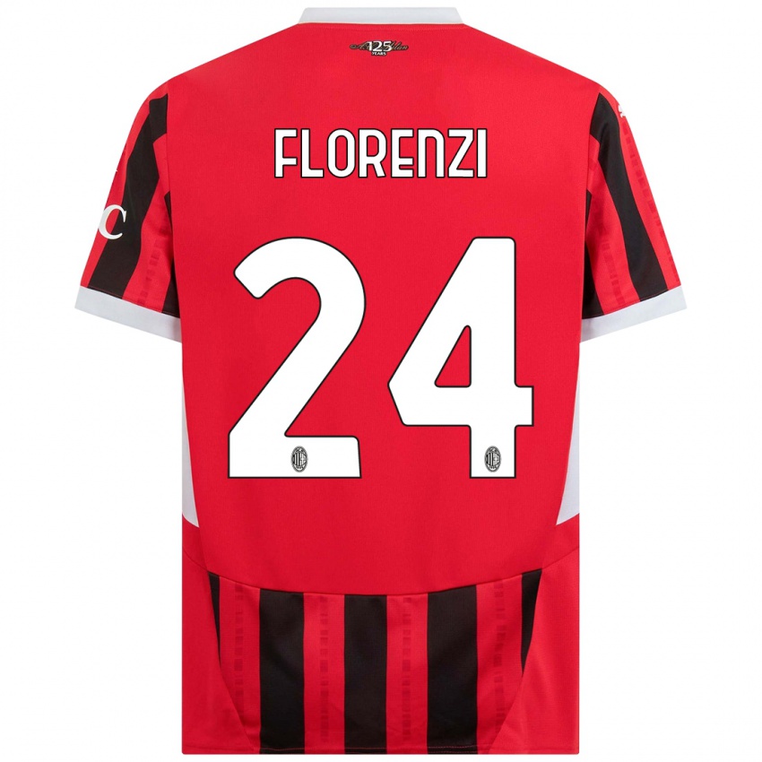 Kinderen Alessandro Florenzi #24 Rood Zwart Thuisshirt Thuistenue 2024/25 T-Shirt