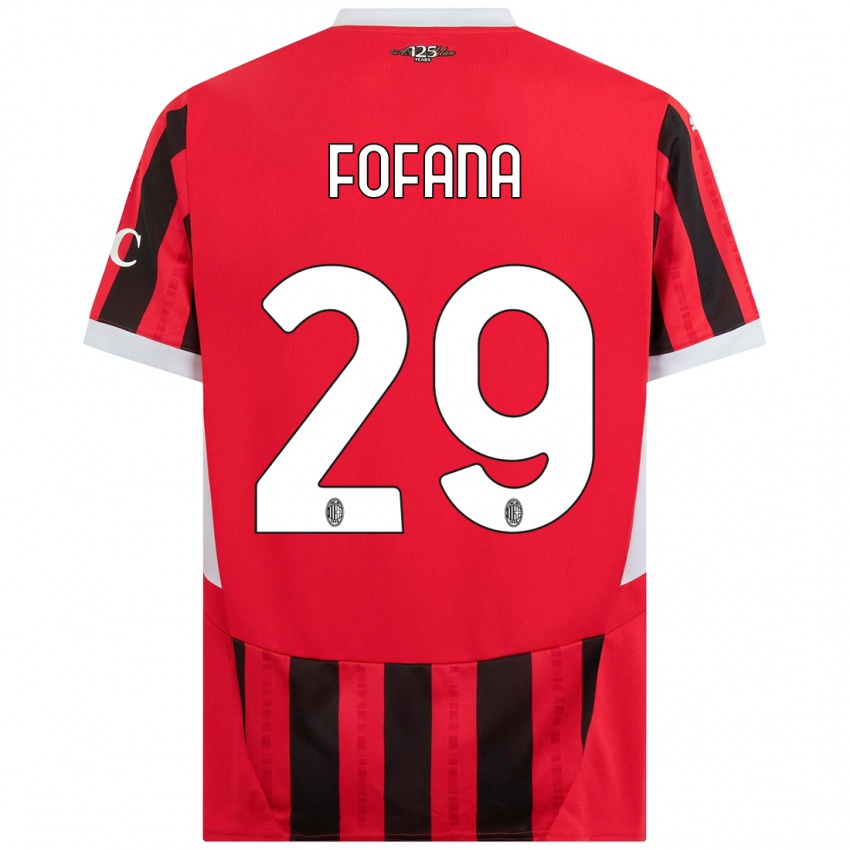 Kinderen Youssouf Fofana #29 Rood Zwart Thuisshirt Thuistenue 2024/25 T-Shirt