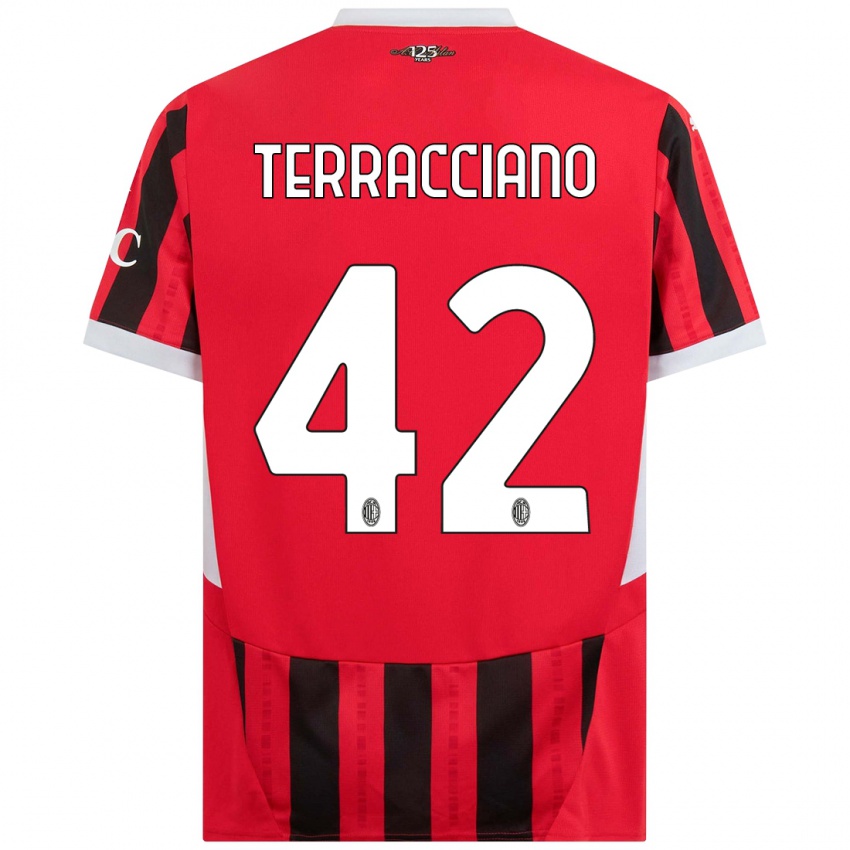 Kinderen Filippo Terracciano #42 Rood Zwart Thuisshirt Thuistenue 2024/25 T-Shirt