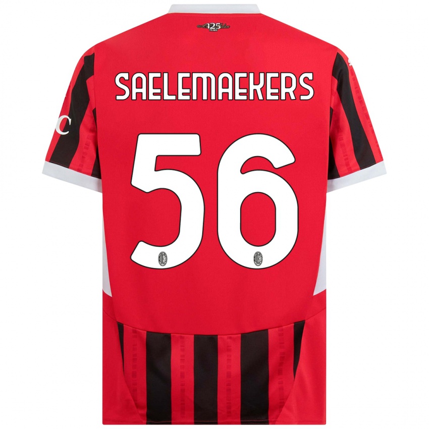 Kinderen Alexis Saelemaekers #56 Rood Zwart Thuisshirt Thuistenue 2024/25 T-Shirt