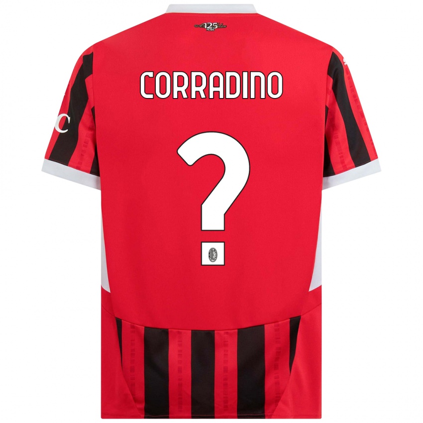 Kinderen Riccardo Corradino #0 Rood Zwart Thuisshirt Thuistenue 2024/25 T-Shirt