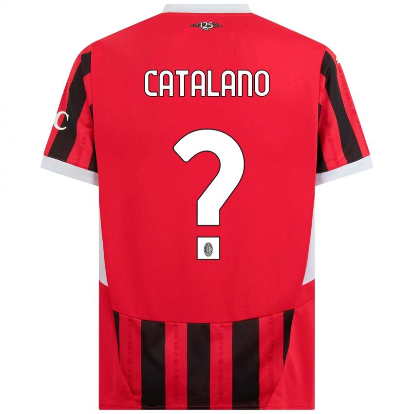 Kinderen Alessio Catalano #0 Rood Zwart Thuisshirt Thuistenue 2024/25 T-Shirt