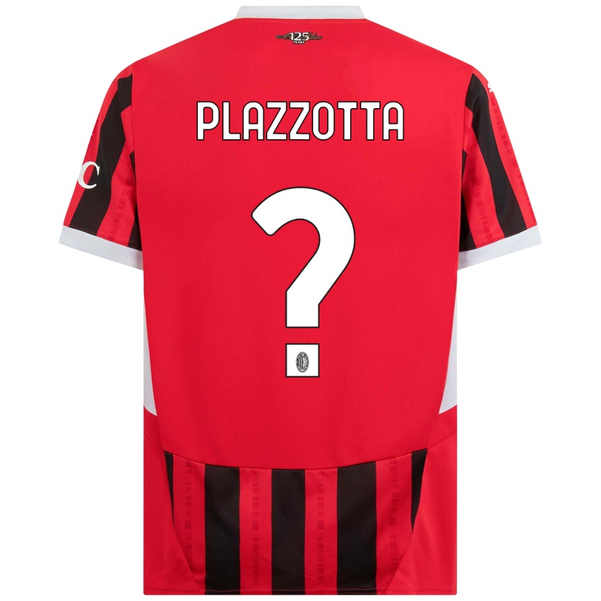 Kinderen Filippo Plazzotta #0 Rood Zwart Thuisshirt Thuistenue 2024/25 T-Shirt