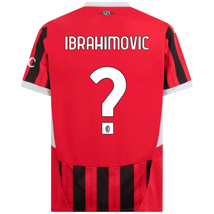 Kinderen Vincent Ibrahimovic #0 Rood Zwart Thuisshirt Thuistenue 2024/25 T-Shirt