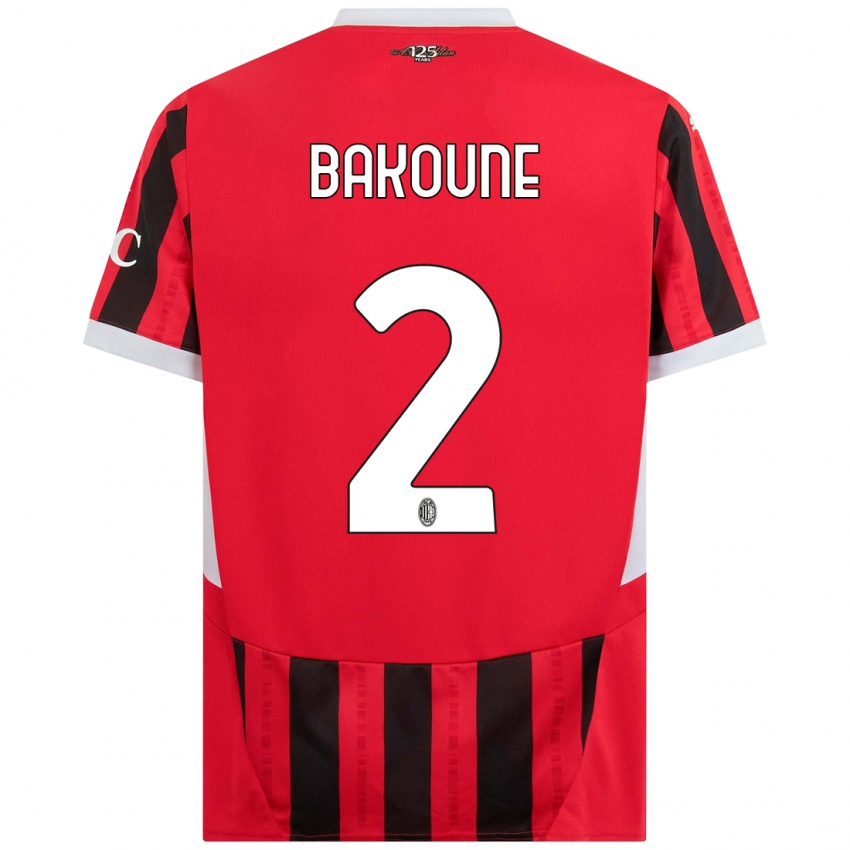 Kinderen Adam Bakoune #2 Rood Zwart Thuisshirt Thuistenue 2024/25 T-Shirt