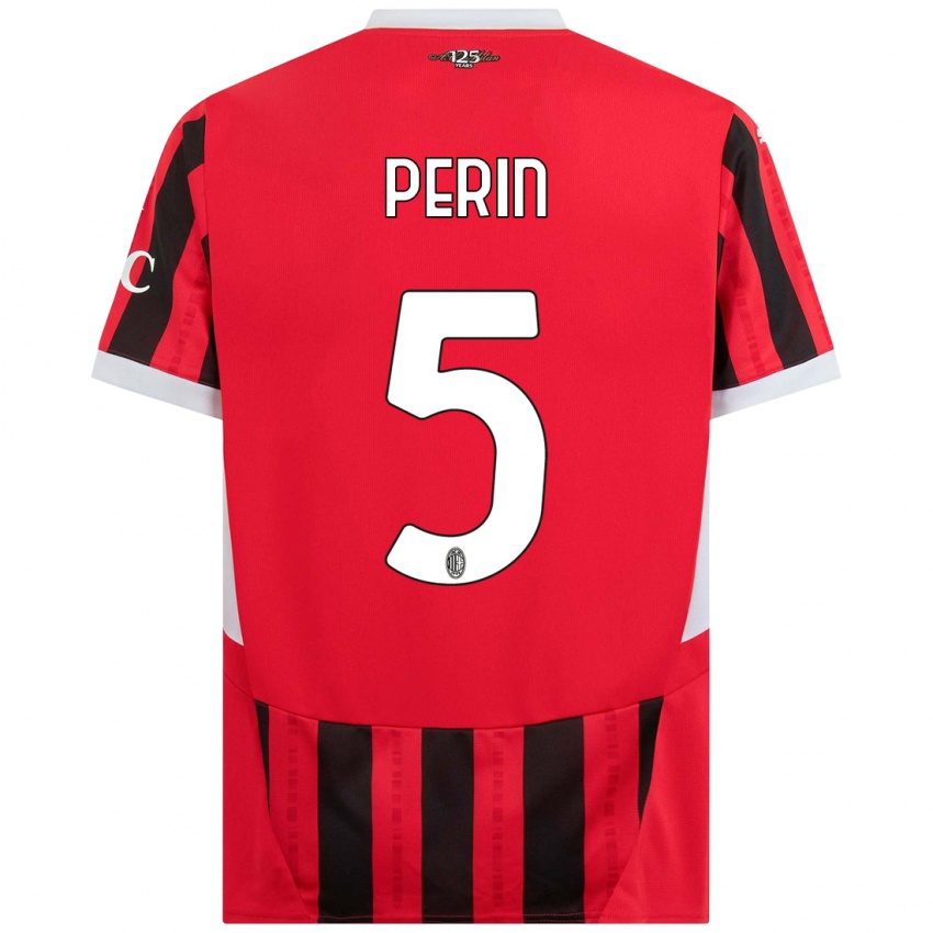 Kinderen Ernesto Perin #5 Rood Zwart Thuisshirt Thuistenue 2024/25 T-Shirt