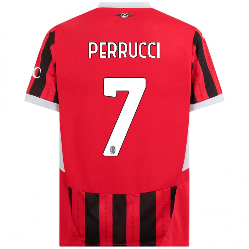 Kinderen Vincenzo Perrucci #7 Rood Zwart Thuisshirt Thuistenue 2024/25 T-Shirt