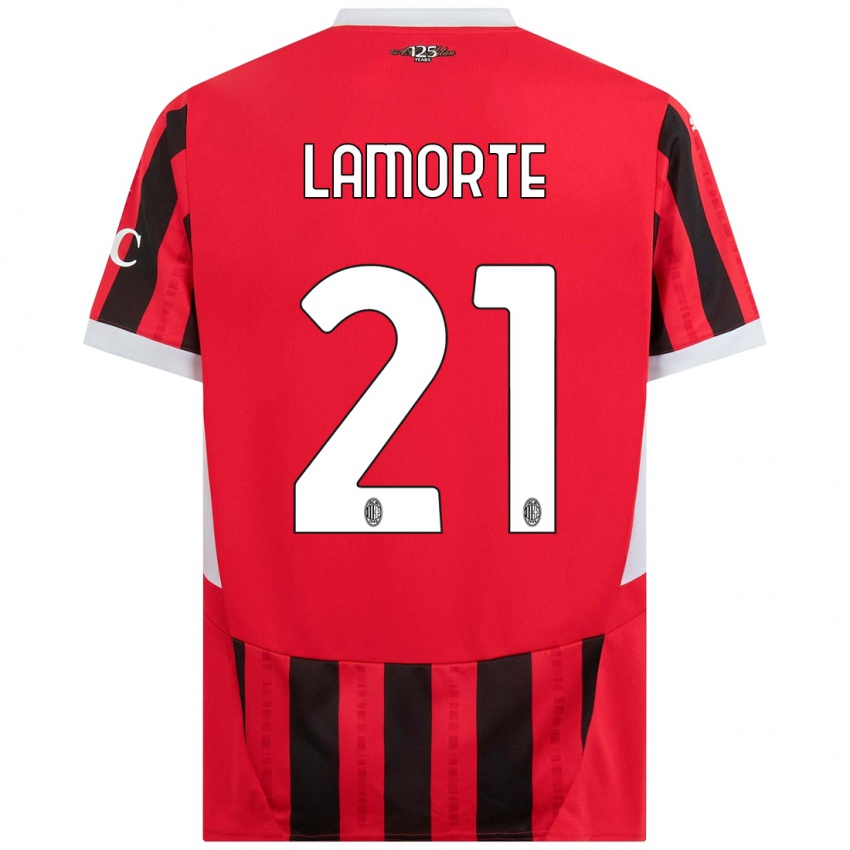 Kinderen Alessandro Lamorte #21 Rood Zwart Thuisshirt Thuistenue 2024/25 T-Shirt