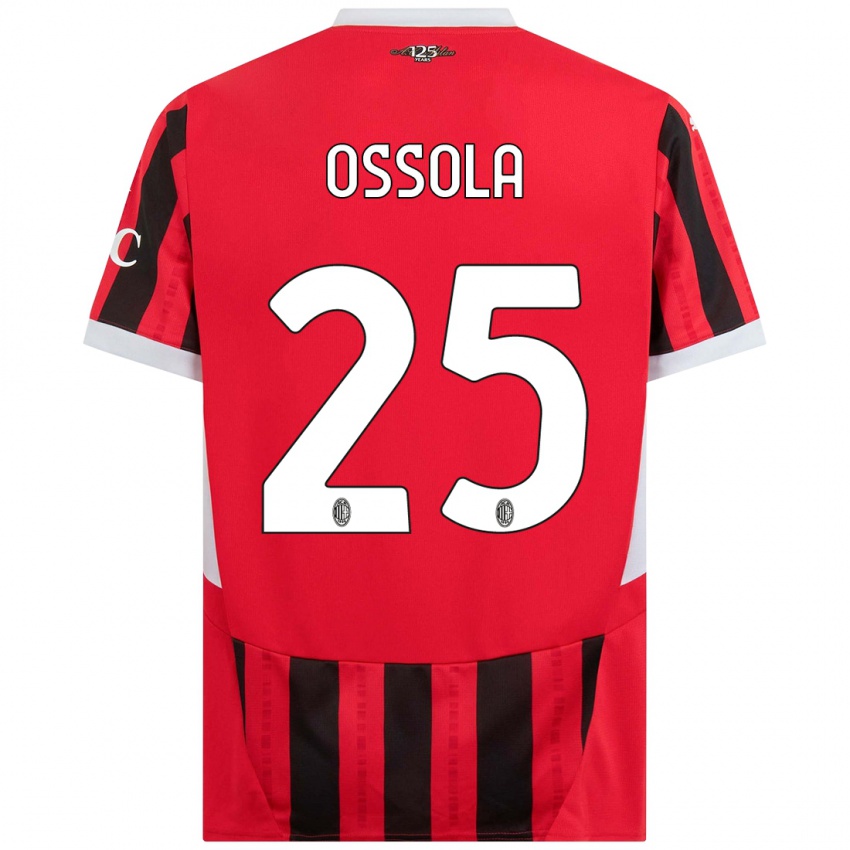 Kinderen Lorenzo Ossola #25 Rood Zwart Thuisshirt Thuistenue 2024/25 T-Shirt