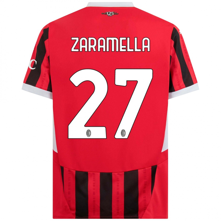 Kinderen Mattia Zaramella #27 Rood Zwart Thuisshirt Thuistenue 2024/25 T-Shirt