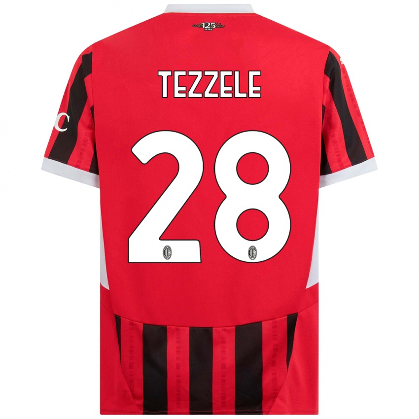 Kinderen Matteo Tezzele #28 Rood Zwart Thuisshirt Thuistenue 2024/25 T-Shirt