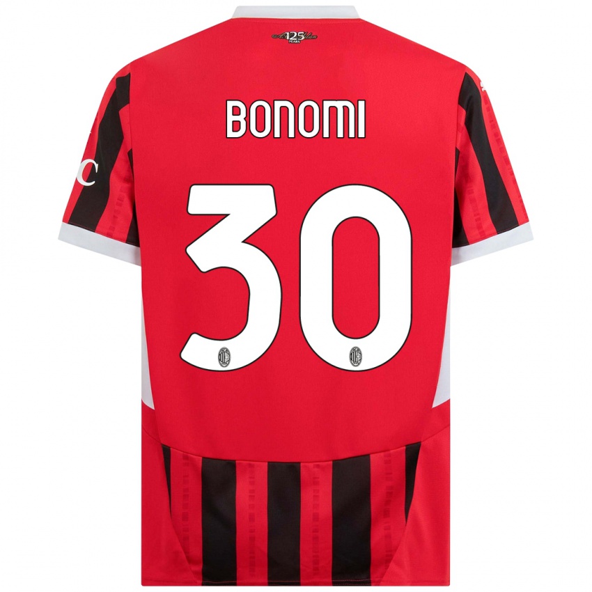 Kinderen Alessandro Bonomi #30 Rood Zwart Thuisshirt Thuistenue 2024/25 T-Shirt