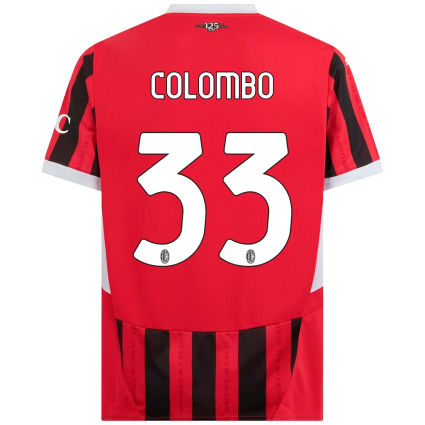 Kinderen Federico Colombo #33 Rood Zwart Thuisshirt Thuistenue 2024/25 T-Shirt