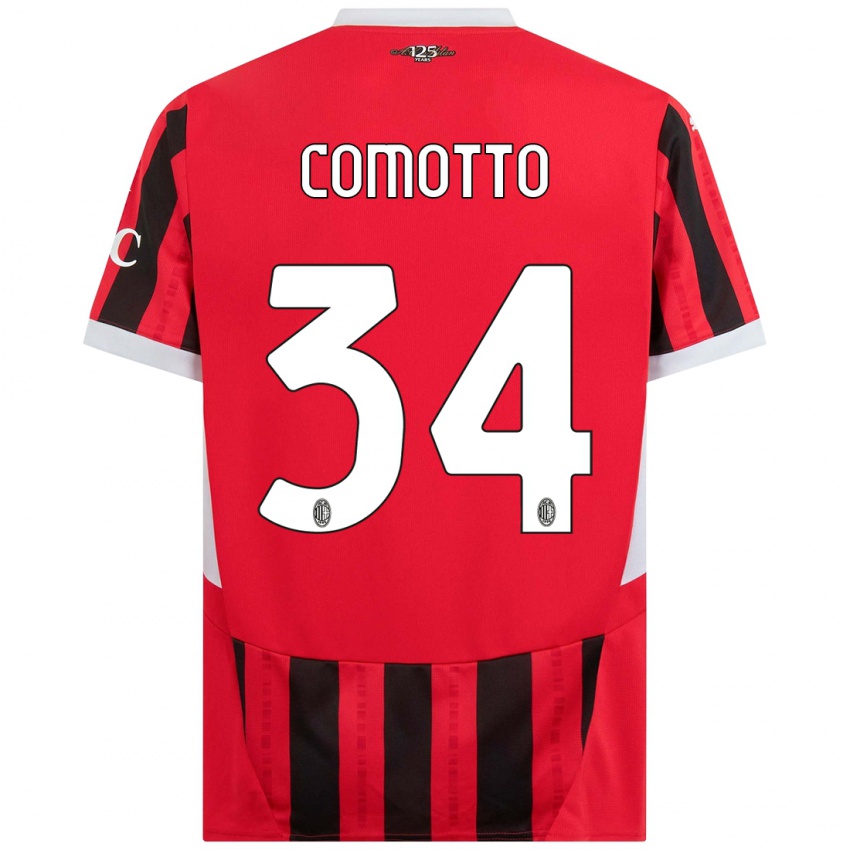 Kinderen Christian Comotto #34 Rood Zwart Thuisshirt Thuistenue 2024/25 T-Shirt