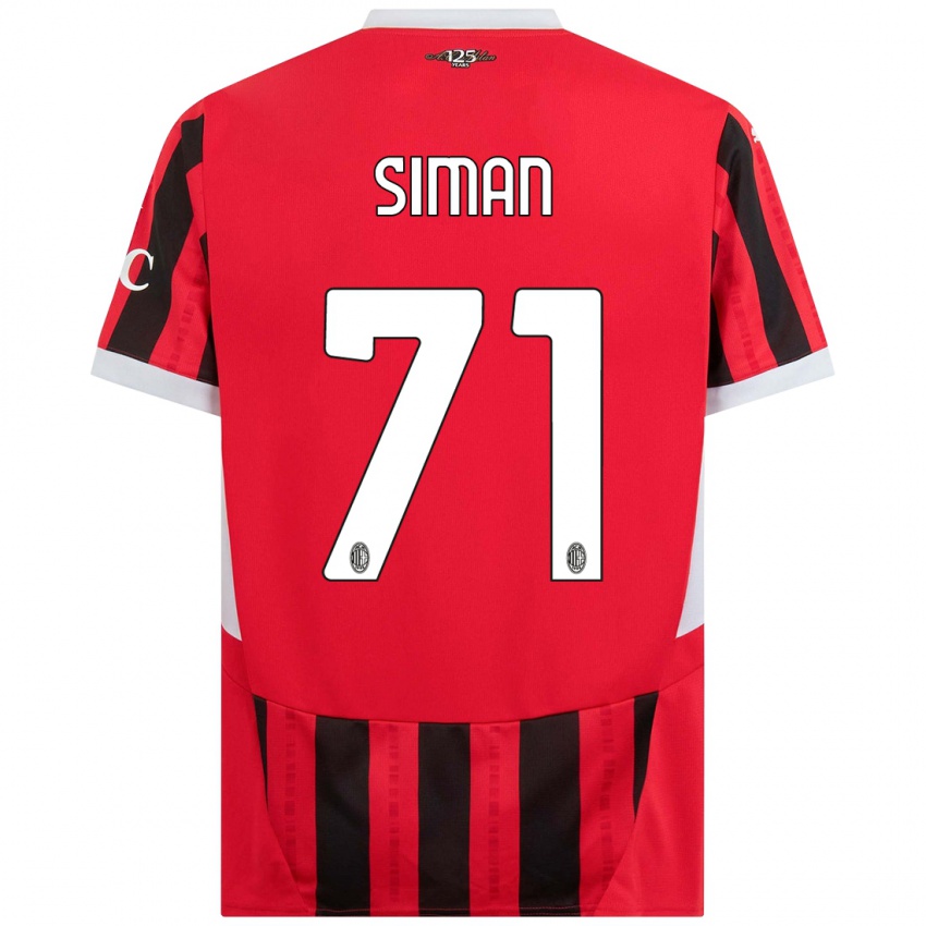 Kinderen Alexandru Șiman #71 Rood Zwart Thuisshirt Thuistenue 2024/25 T-Shirt