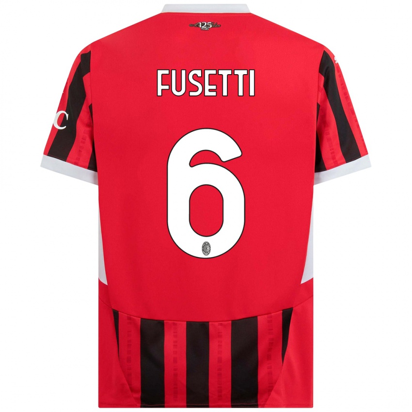 Kinderen Laura Fusetti #6 Rood Zwart Thuisshirt Thuistenue 2024/25 T-Shirt