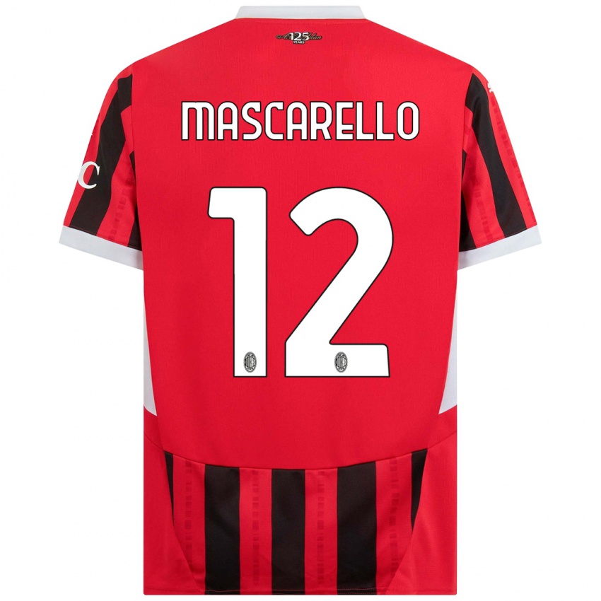 Kinderen Marta Mascarello #12 Rood Zwart Thuisshirt Thuistenue 2024/25 T-Shirt