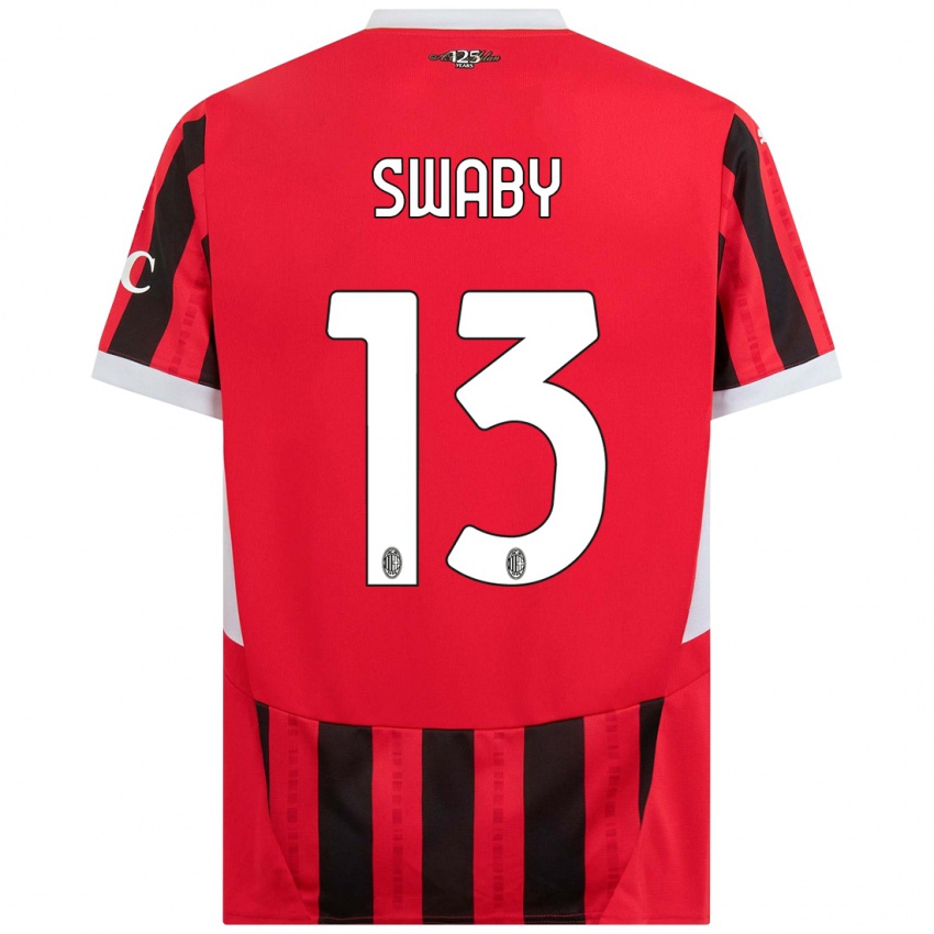 Kinderen Allyson Swaby #13 Rood Zwart Thuisshirt Thuistenue 2024/25 T-Shirt