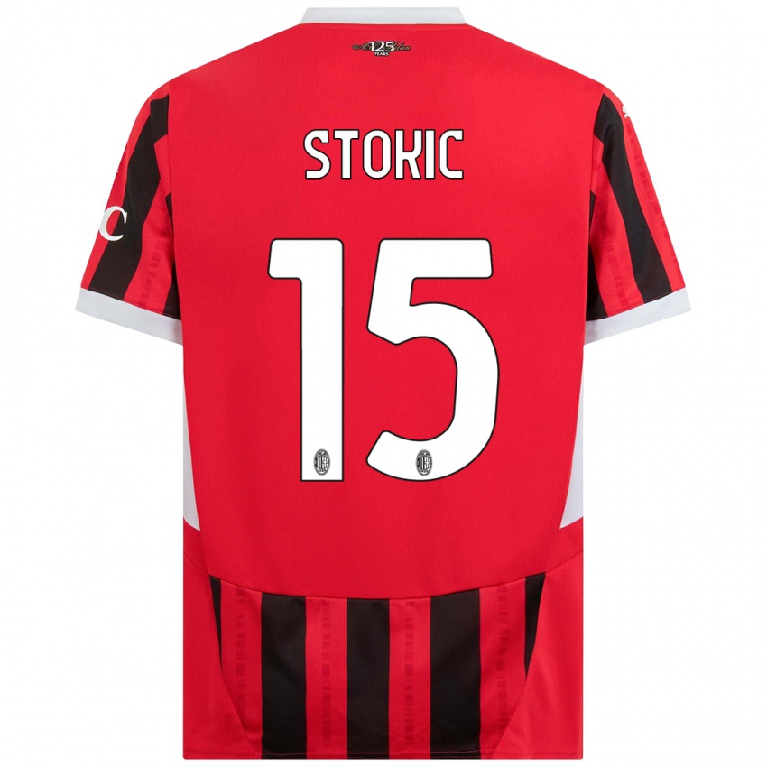 Kinderen Sara Stokić #15 Rood Zwart Thuisshirt Thuistenue 2024/25 T-Shirt