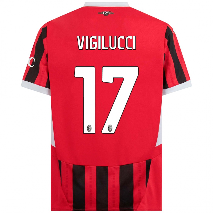 Kinderen Valery Vigilucci #17 Rood Zwart Thuisshirt Thuistenue 2024/25 T-Shirt