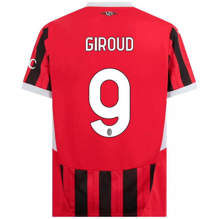 Kinderen Olivier Giroud #9 Rood Zwart Thuisshirt Thuistenue 2024/25 T-Shirt