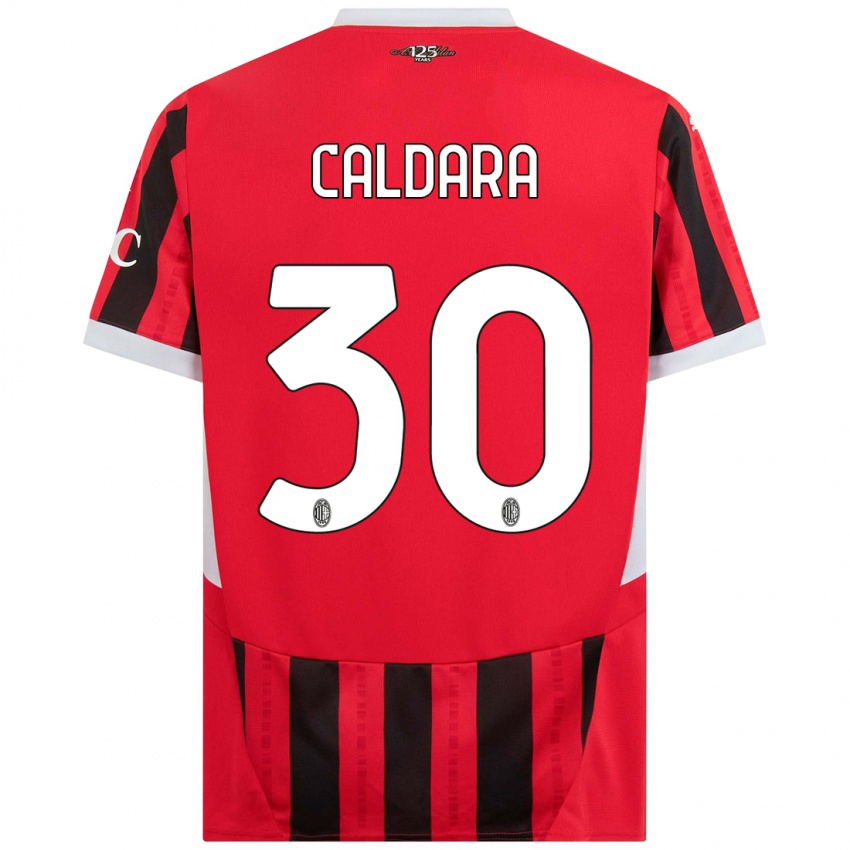 Kinderen Mattia Caldara #30 Rood Zwart Thuisshirt Thuistenue 2024/25 T-Shirt