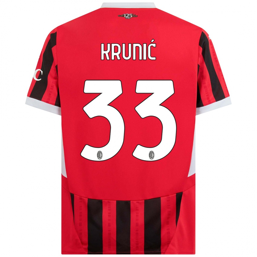 Kinderen Rade Krunic #33 Rood Zwart Thuisshirt Thuistenue 2024/25 T-Shirt