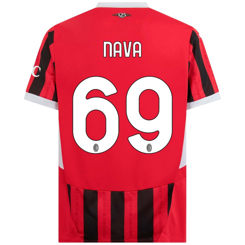 Kinderen Lapo Nava #69 Rood Zwart Thuisshirt Thuistenue 2024/25 T-Shirt