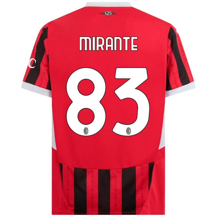 Kinderen Antonio Mirante #83 Rood Zwart Thuisshirt Thuistenue 2024/25 T-Shirt