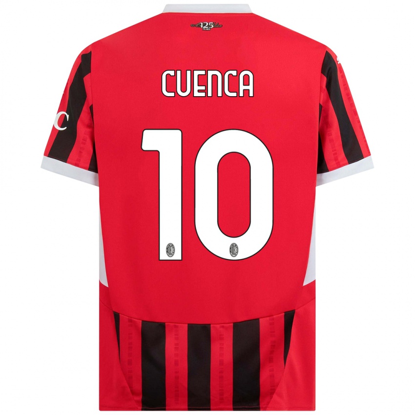 Kinderen Hugo Cuenca #10 Rood Zwart Thuisshirt Thuistenue 2024/25 T-Shirt