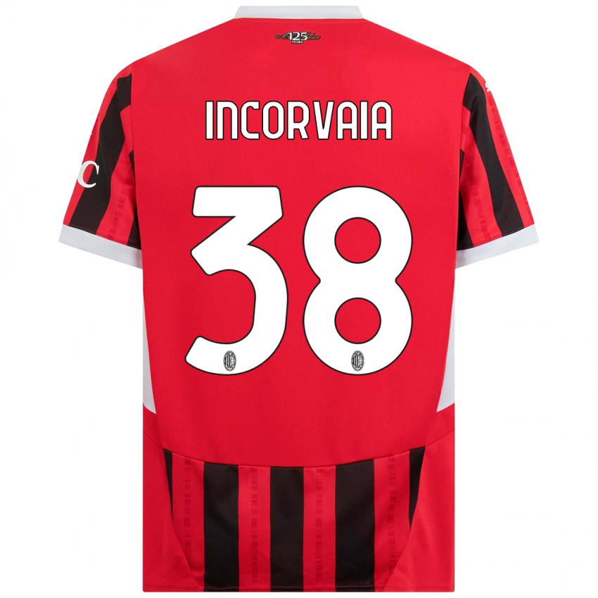 Kinderen Giovanni Incorvaia #38 Rood Zwart Thuisshirt Thuistenue 2024/25 T-Shirt