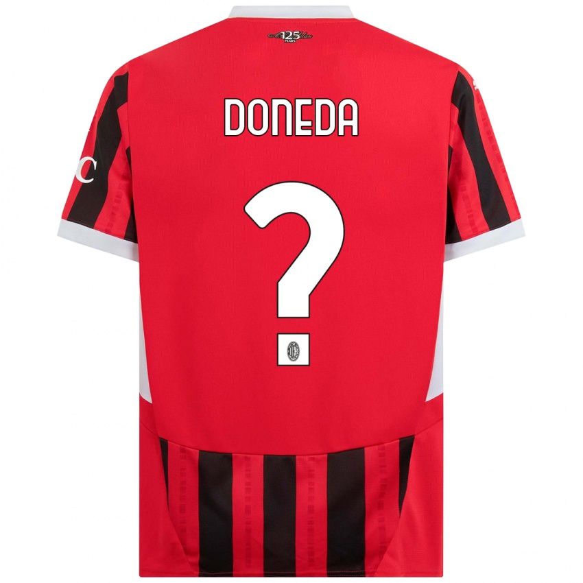 Kinderen Paolo Doneda #0 Rood Zwart Thuisshirt Thuistenue 2024/25 T-Shirt