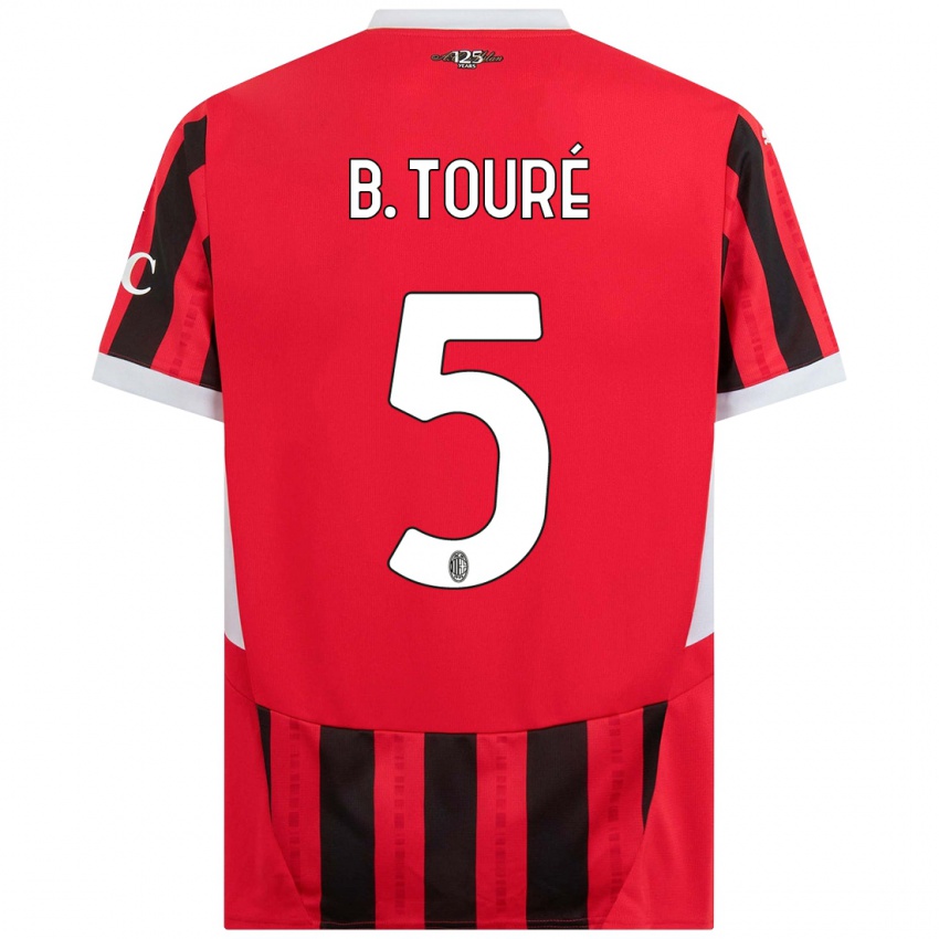 Kinderen Fode Ballo-Toure #5 Rood Zwart Thuisshirt Thuistenue 2024/25 T-Shirt