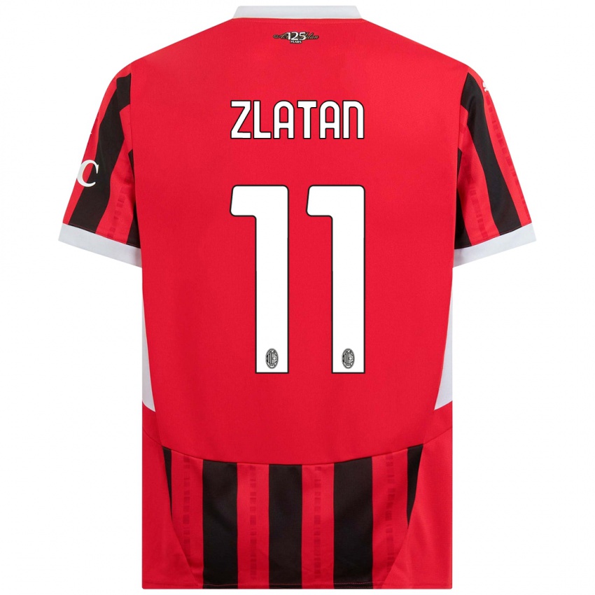 Kinderen Zlatan Ibrahimovic #11 Rood Zwart Thuisshirt Thuistenue 2024/25 T-Shirt