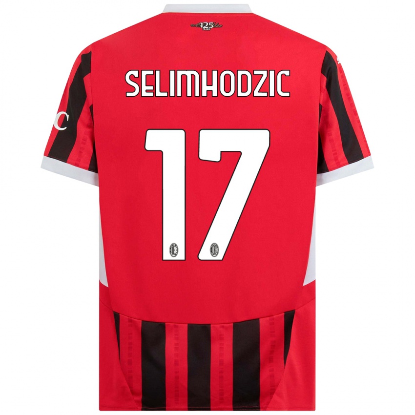 Kinderen Noa Selimhodzic #17 Rood Zwart Thuisshirt Thuistenue 2024/25 T-Shirt